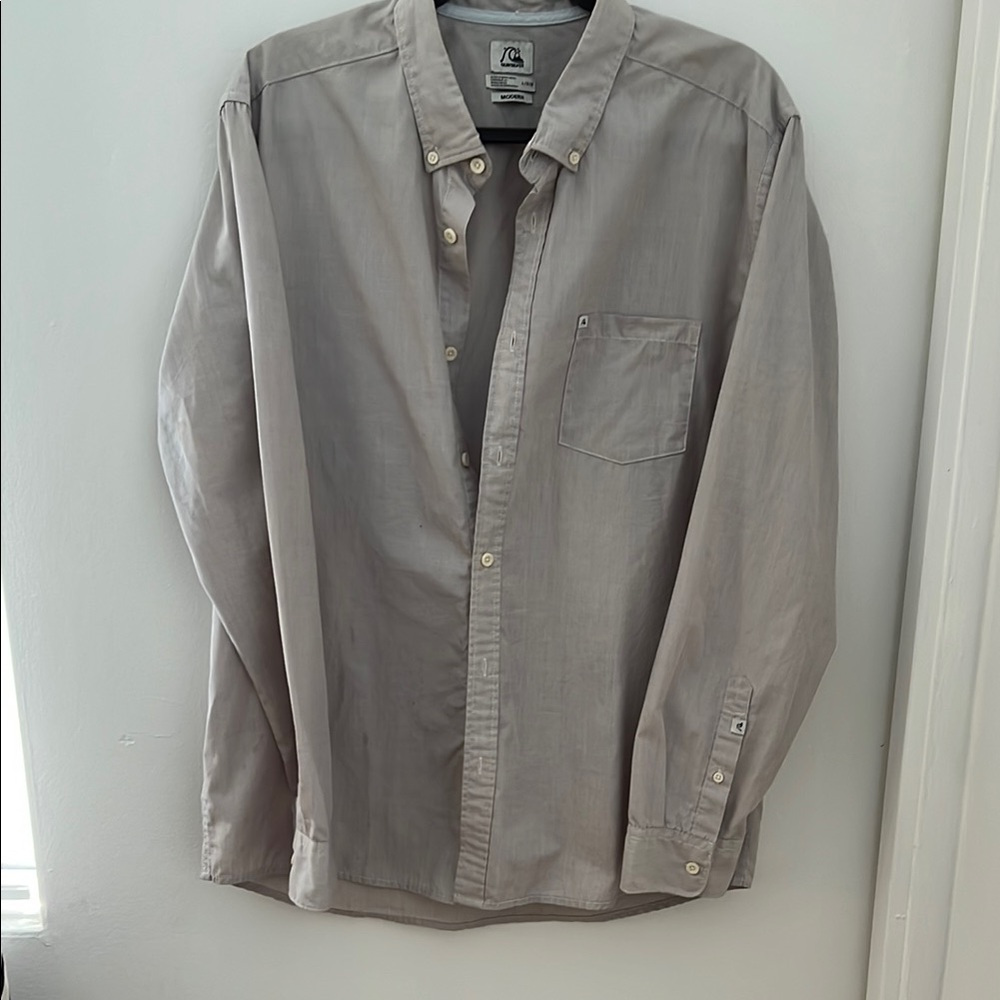 Quiksilver Light Gray Casual Button-Down Shirt